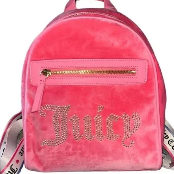 NWT Juicy Couture Velour Pink Lemonade Rainbow Backpack mini 